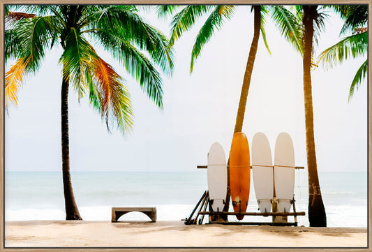 Surfboard Palm Tree I - Canvas - In Stock