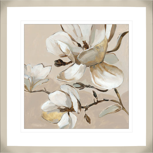 White Magnolia Branch II - Embellished