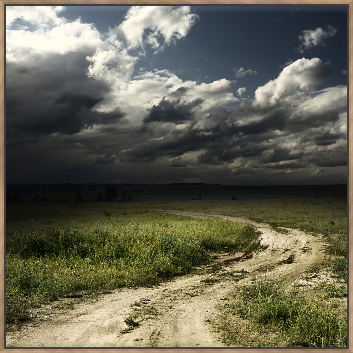 Road In Field + Stormy  - Canvas