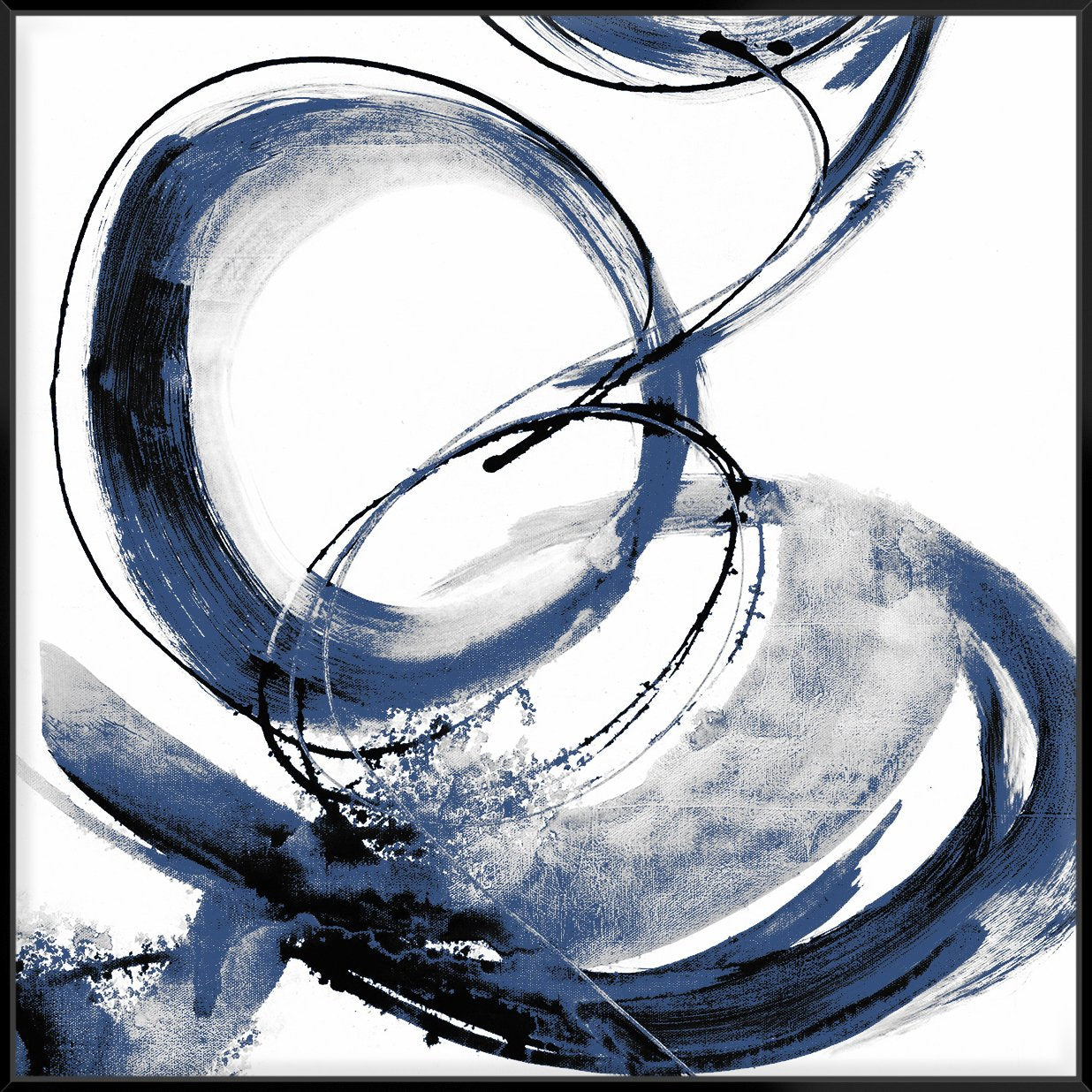 Blue Calligraphy Iii 103X103Cm / Black