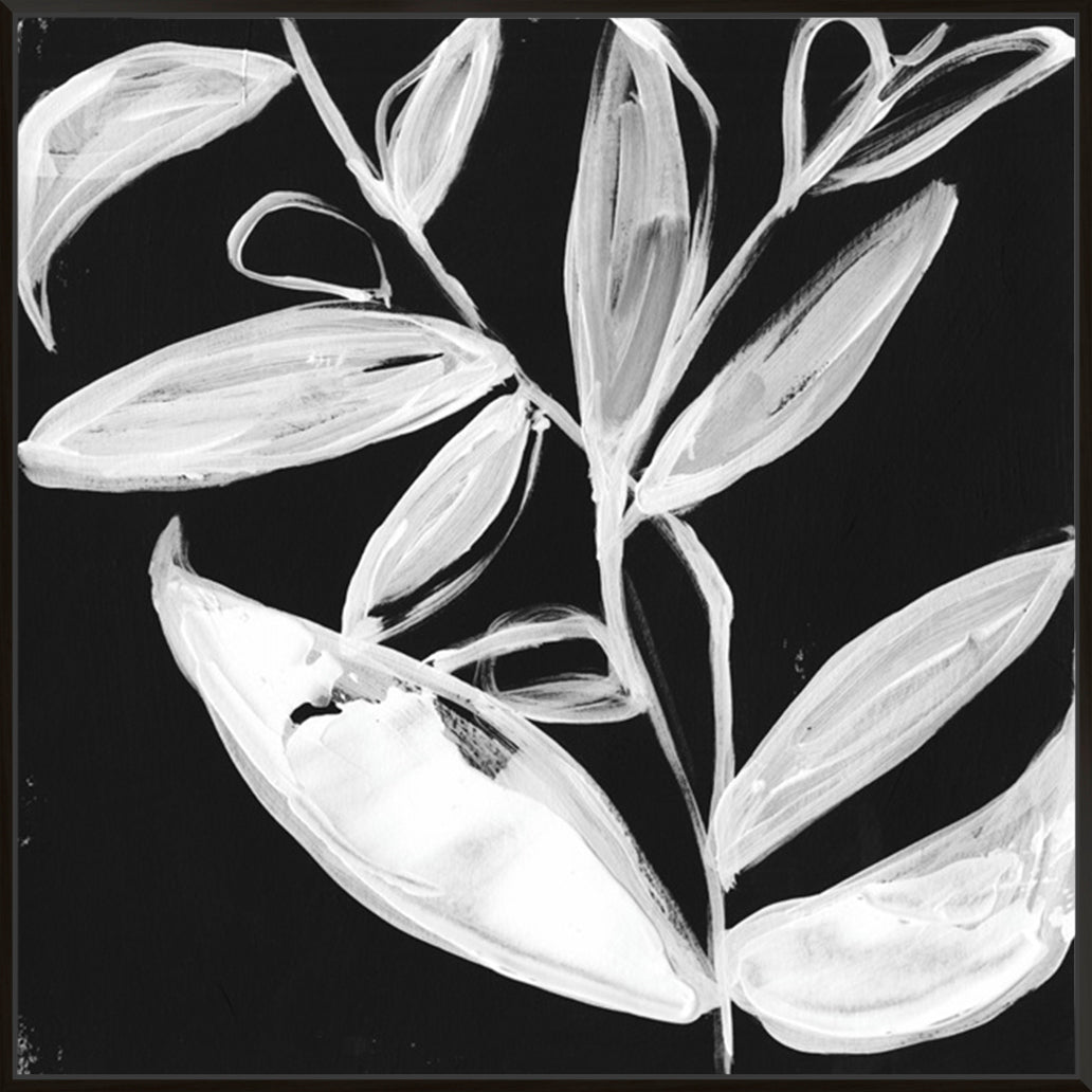 Quirky White Leaves I - Canvas
