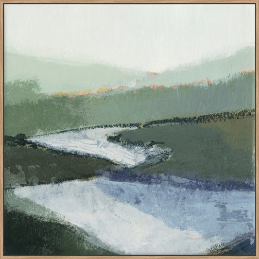 Riverbend Landscape II - Embellished Canvas