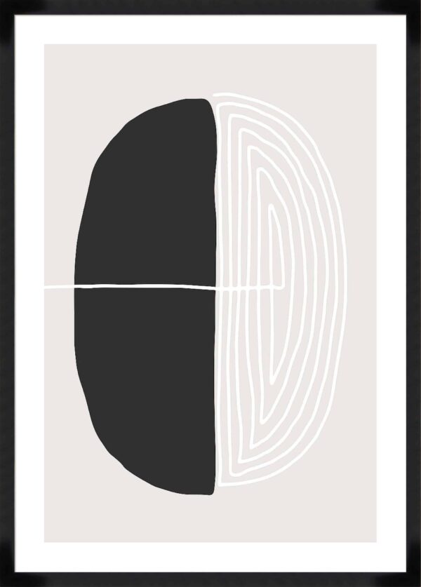 black and white oval   5cm white border