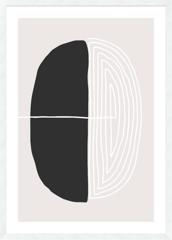 black and white oval   5cm white border   image 2