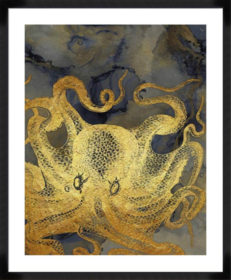 Octopus Ink Gold & Blue II_B-17-BLK-BL-5