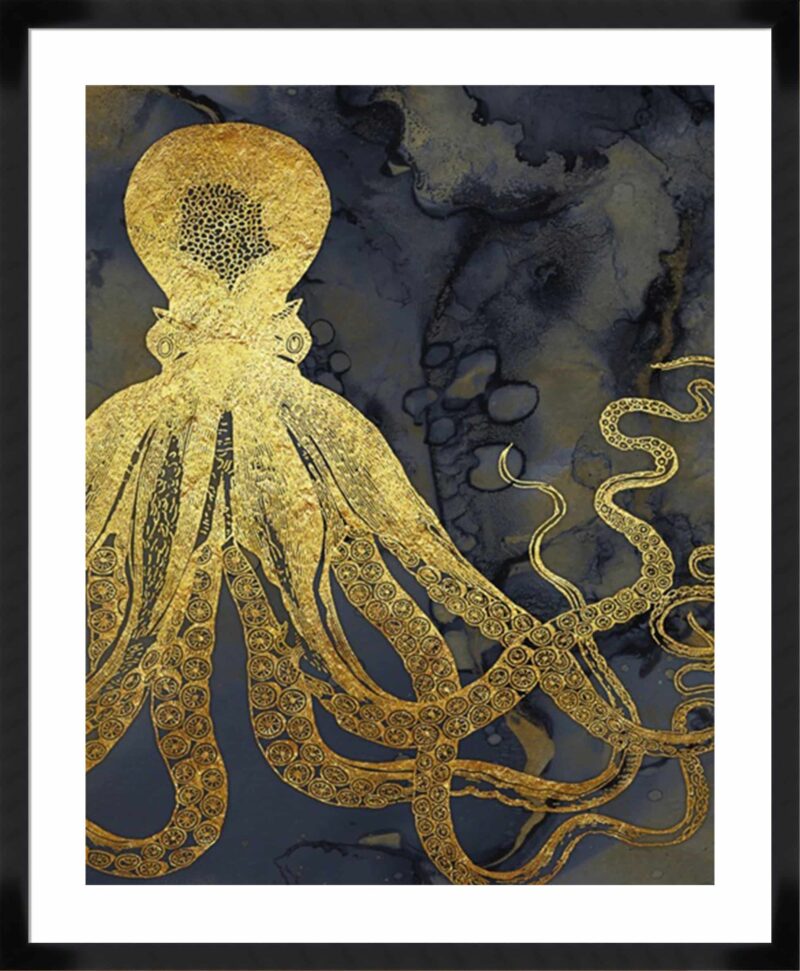 Octopus Ink Gold & Blue I_B-17-BLK-BL-5