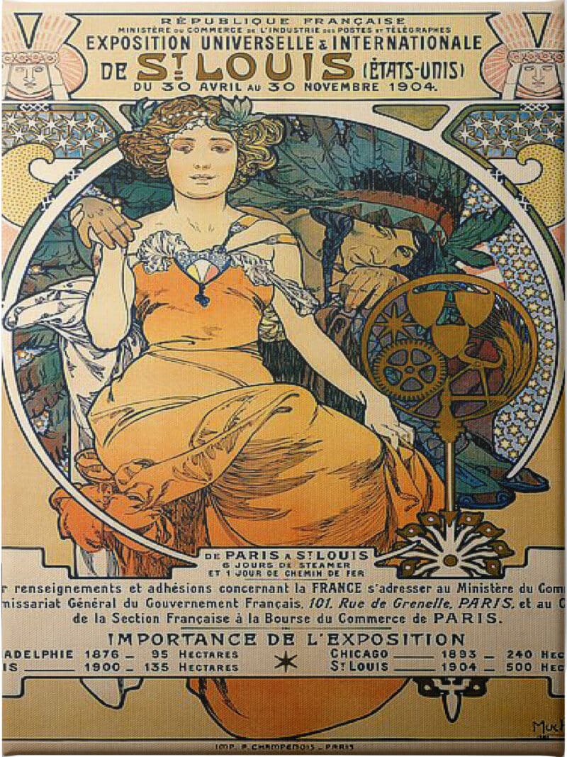 1904 St. Louis World's Fair Poster - Unframed Canvas Unframed Canvas