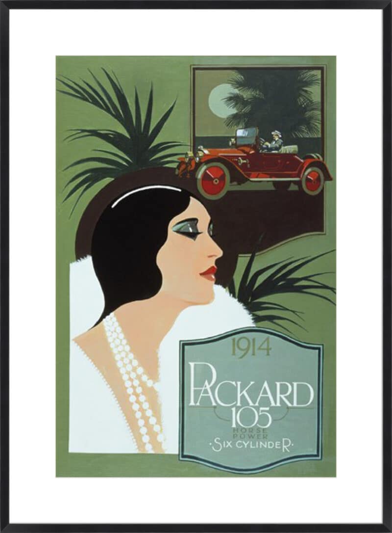 1914 Packard 105 Mike Vaughan - 10cm Mount Board Box Black