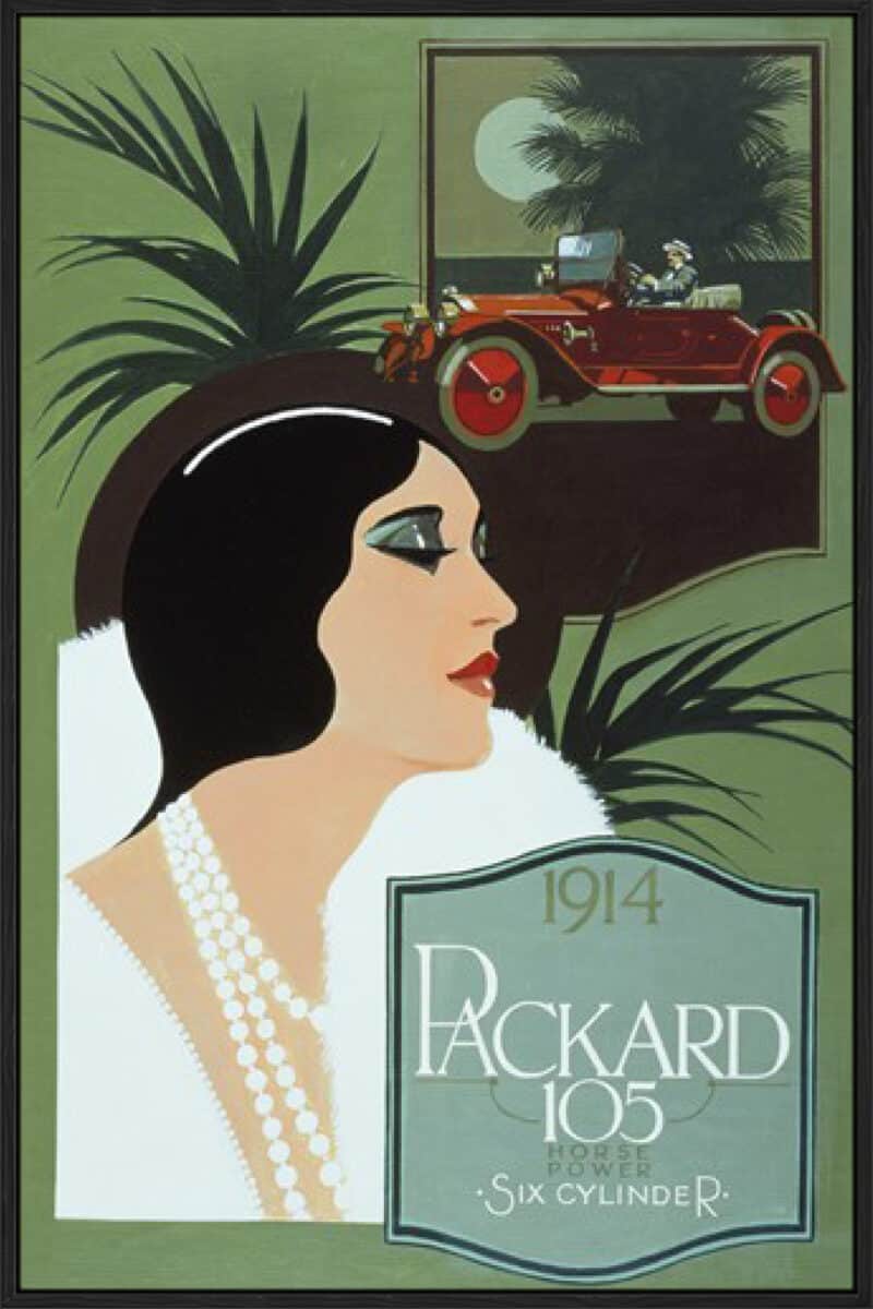 1914 Packard 105 Mike Vaughan - Canvas Gallery Black