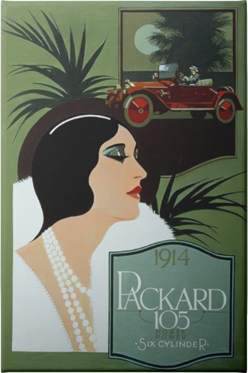 1914 Packard 105 Mike Vaughan - Unframed Canvas Unframed Canvas