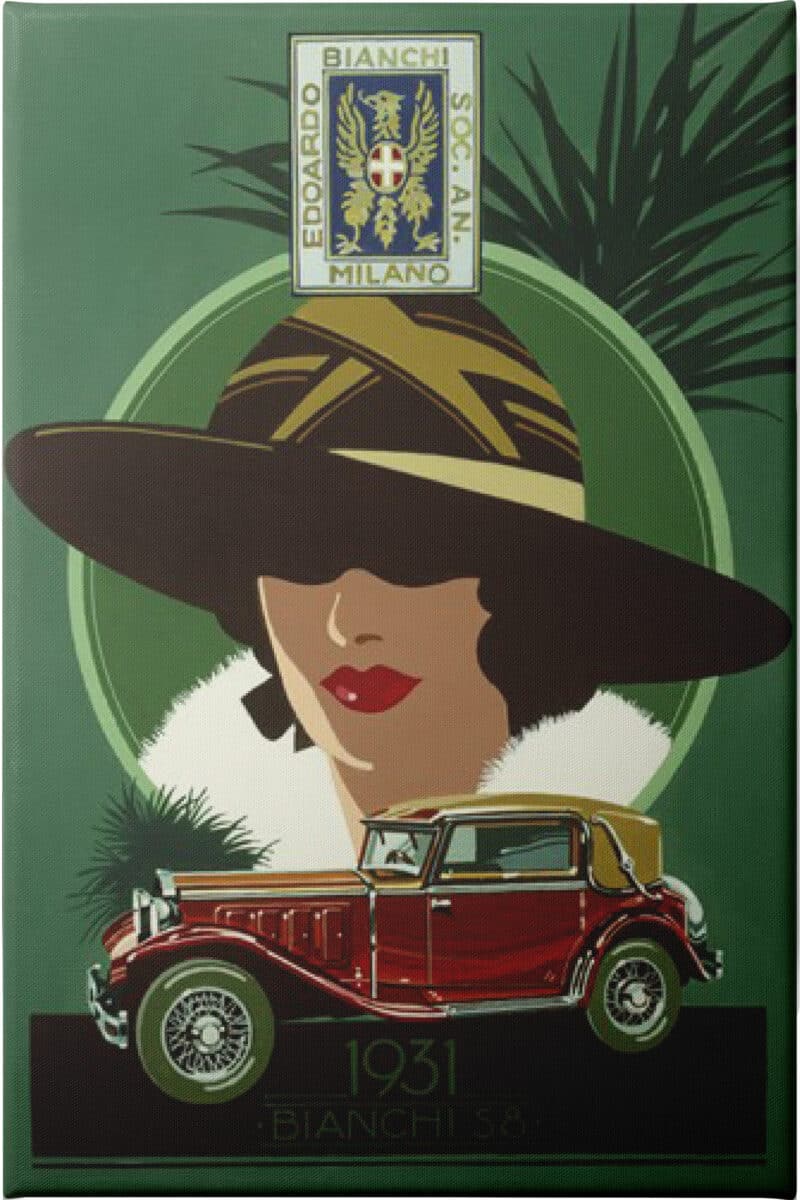 1931 Bianchi S8 Mike Vaughan - Unframed Canvas Unframed Canvas