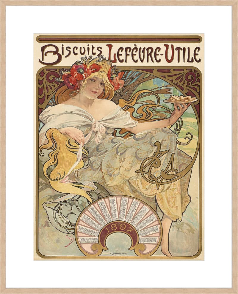 Biscuits Lefervre-Utile, 1896 - 10cm Mount Board Box Natural