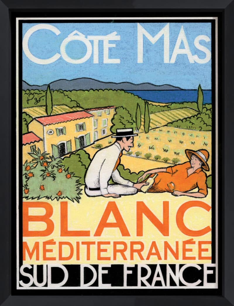 Blanc Mediterranee - Canvas on Board Black Shelf