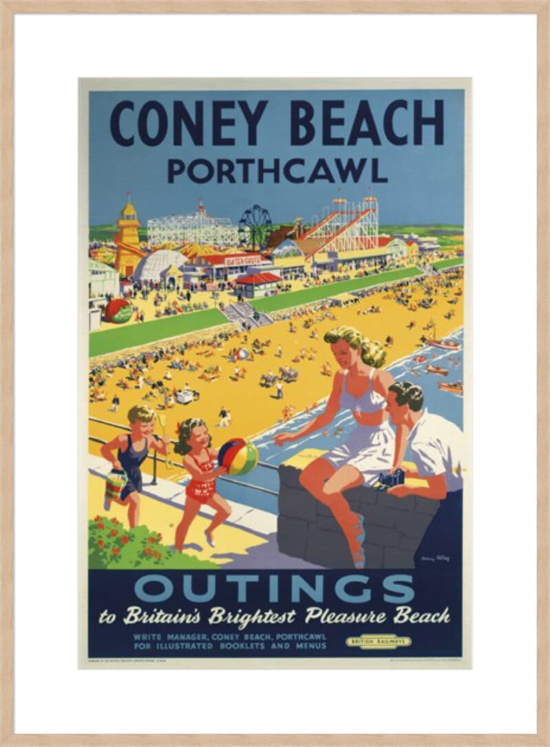 Coney Beach Porthcawl - 10cm Mount Board Box Natural