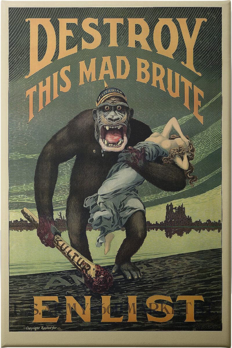 Destroy This Mad Brute Enlist - U.S. Army, 1917 - Unframed Canvas Unframed Canvas