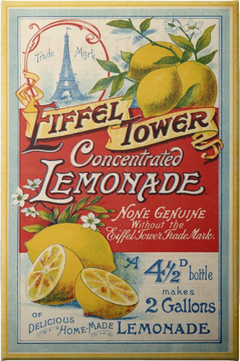 Eiffel Tower Concentrated Lemonade, 1900 - Unframed Canvas Unframed Canvas
