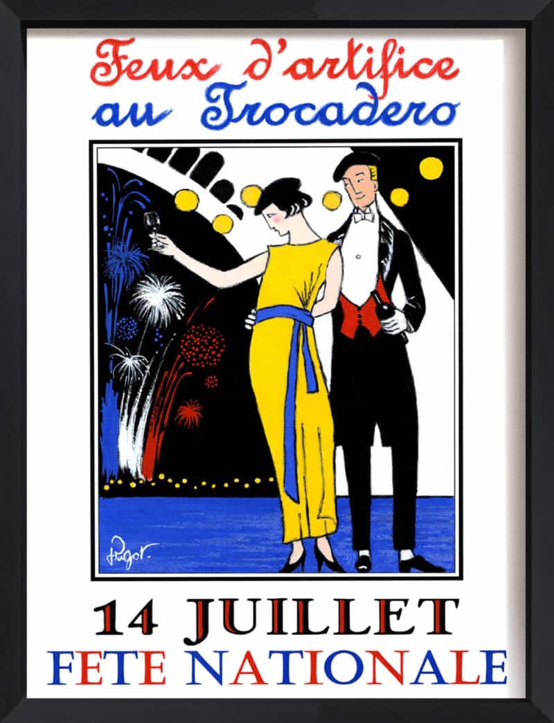 Feux D'artifice - Canvas on Board Black Shelf