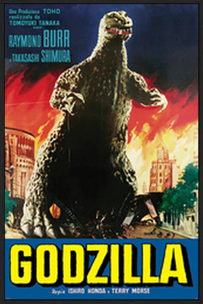 Godzilla - Fire - Canvas Gallery Black