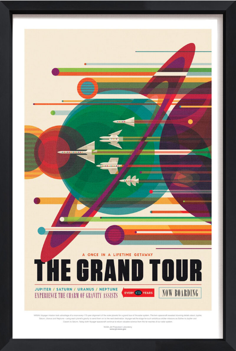 Grand Tour - Canvas on Board Black Shelf