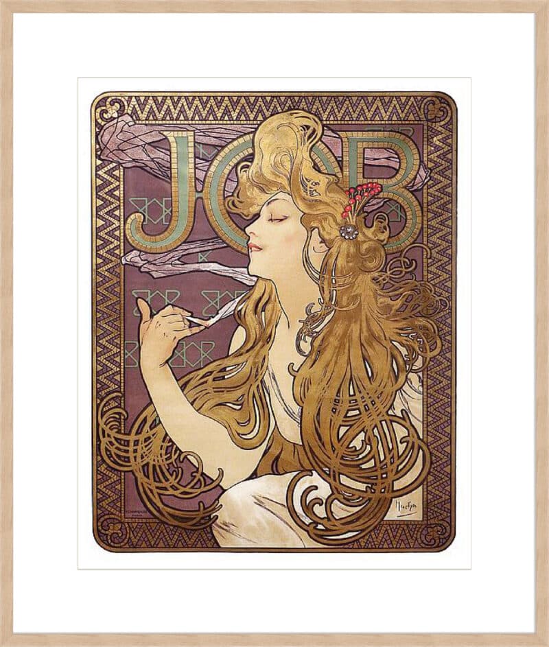 Job Cigarette Rolling Papers Advertisement, 1897 - 10cm Mount Board Box Natural