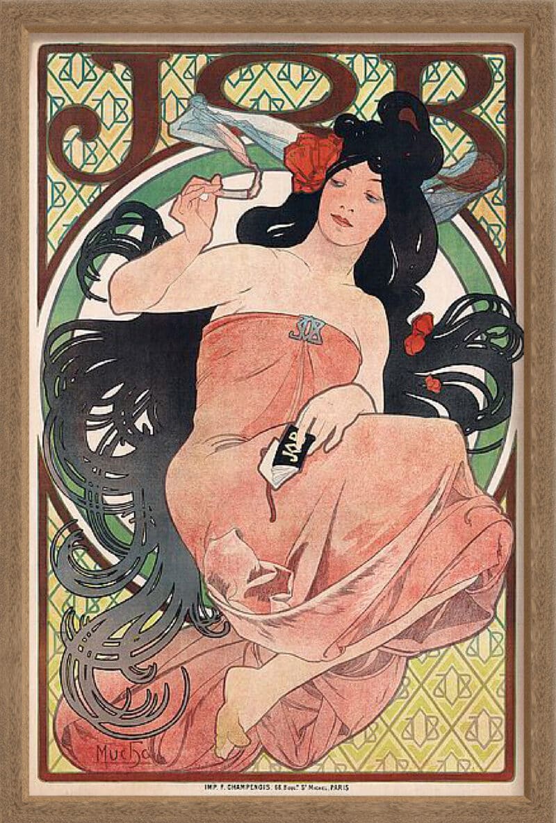 Job - Cigarette Rolling Papers Advertisement - Canvas on Board Coyote Oak Shelf