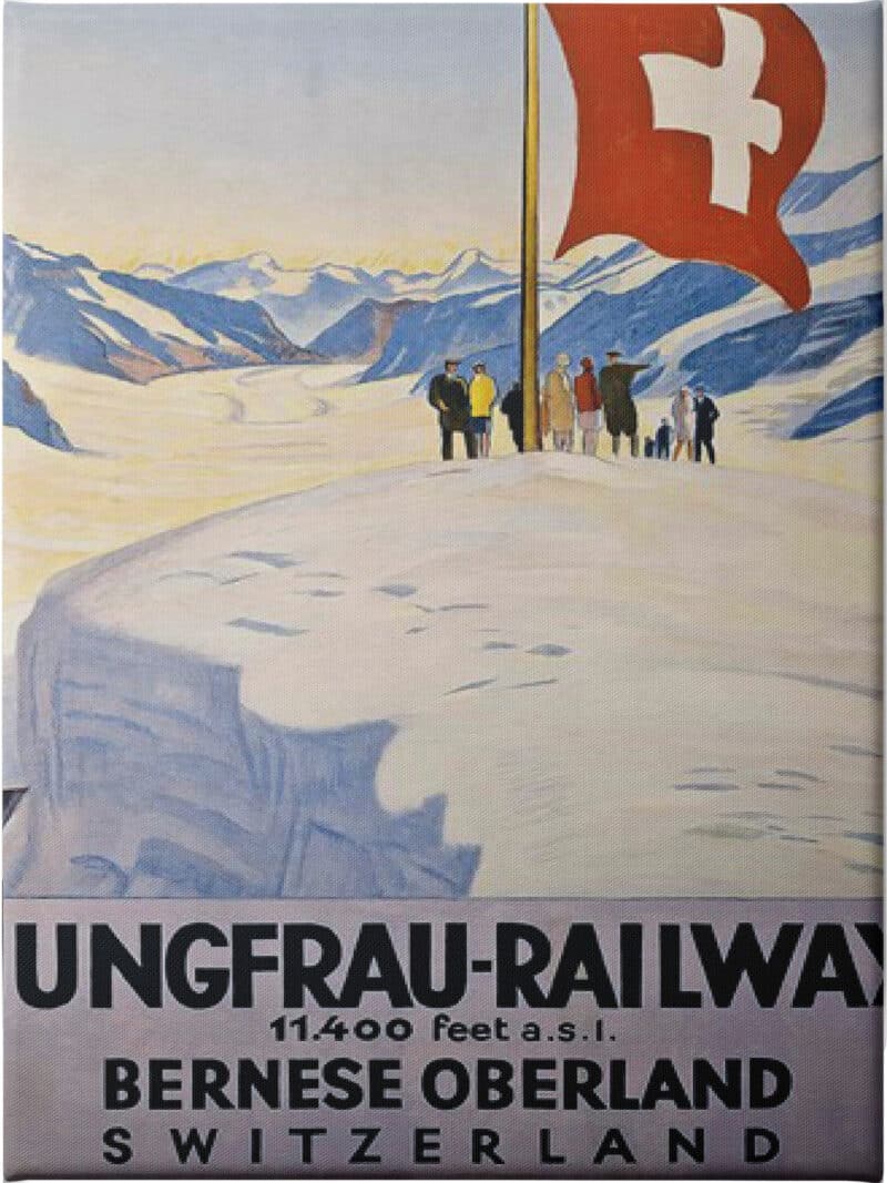 Jungfrau Railway Emil Cardinaux - Unframed Canvas Unframed Canvas