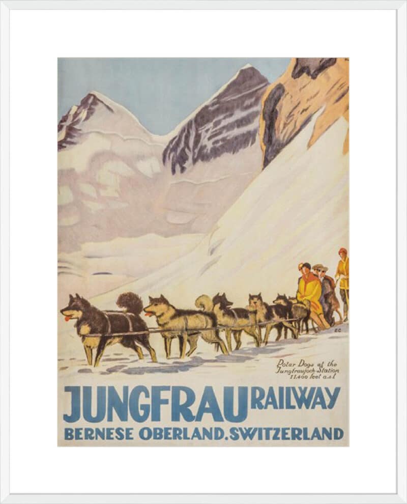 Jungfrau Railway-Husky Emil Cardinaux - 10cm Mount Board Box White
