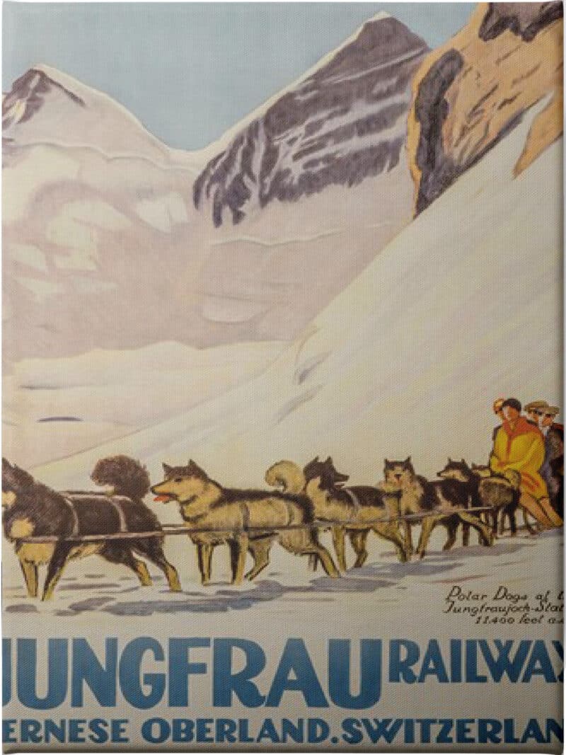 Jungfrau Railway-Husky Emil Cardinaux - Unframed Canvas Unframed Canvas