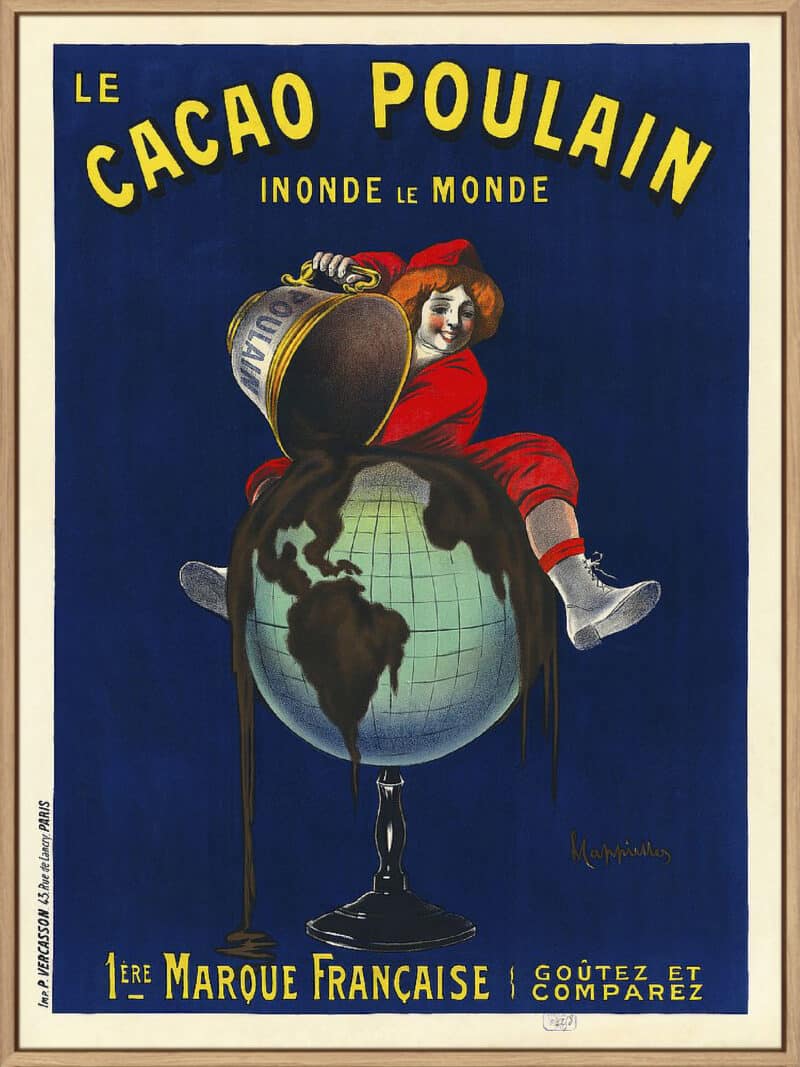 Le cacao Poulain inonde le monde, 1911 - Canvas Gallery Natural