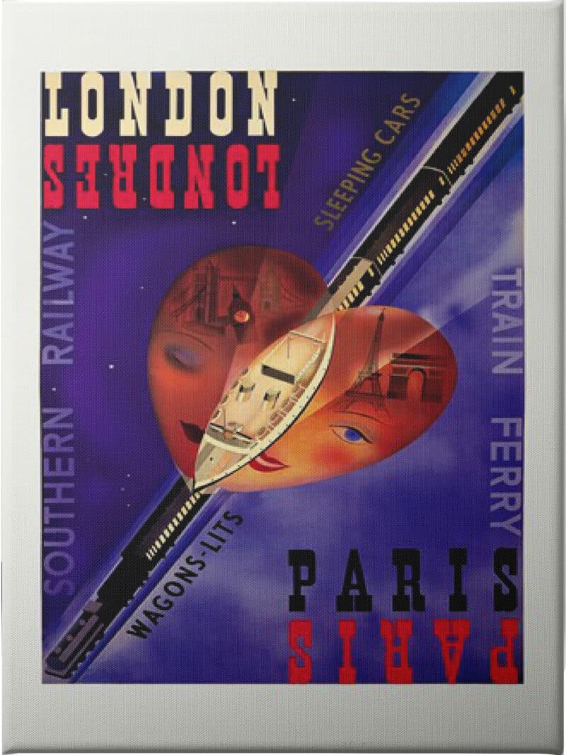 London-Paris, Southern Railway Margaret Bradley - Unframed Canvas Unframed Canvas