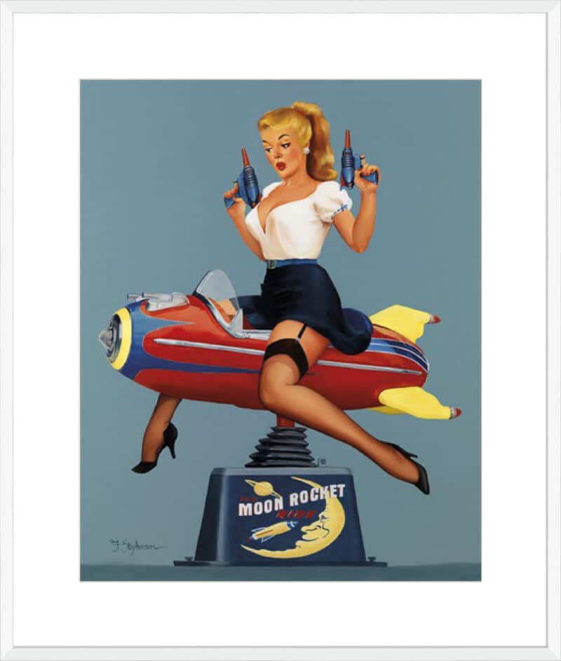 Moon Rocket Ride - 10cm Mount Board Box White