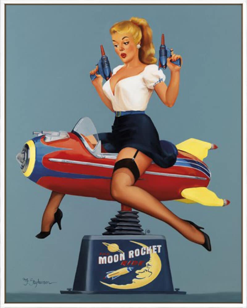 Moon Rocket Ride - Canvas Gallery White