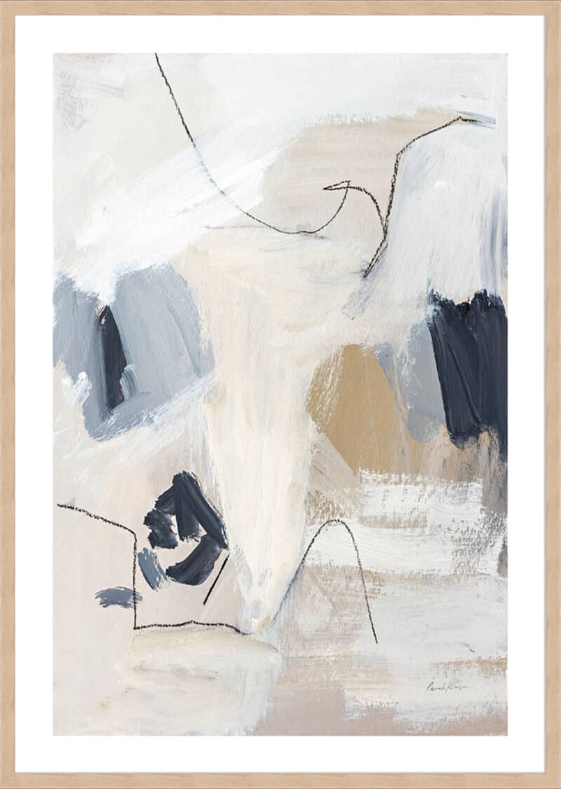 Neutral Abstract II - 5cm White Border Box Natural