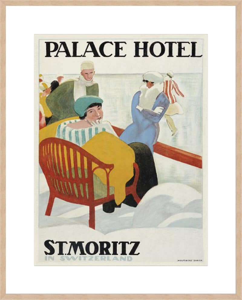 Palace Hotel St.Moritz Emil Cardinaux - 10cm Mount Board Box Natural