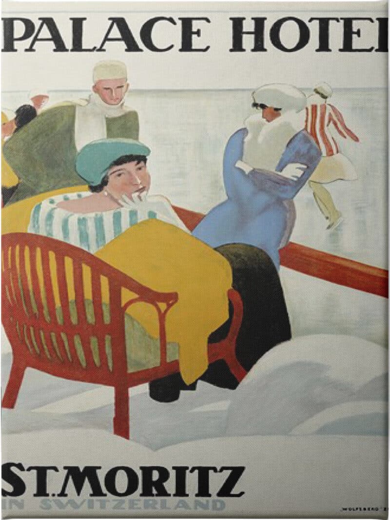Palace Hotel St.Moritz Emil Cardinaux - Unframed Canvas Unframed Canvas