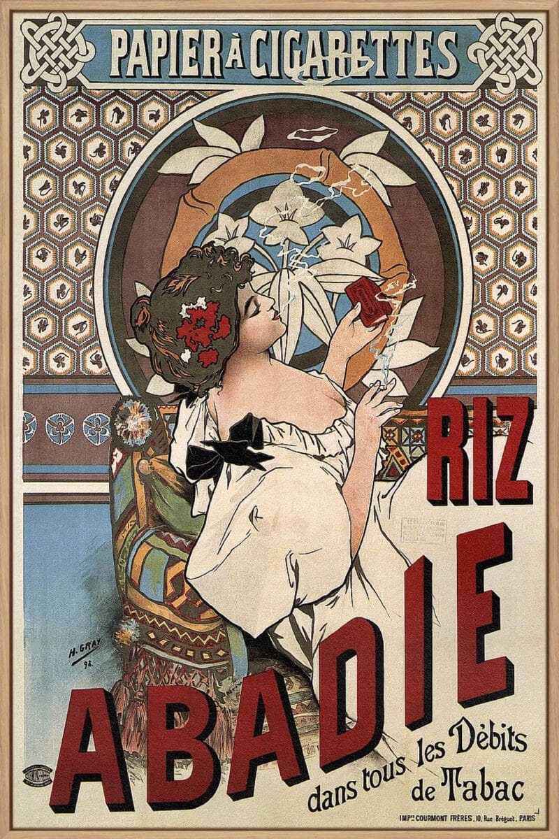 Riz Abadie, Cigarette Rolling Paper, 1898 - Canvas Gallery Natural