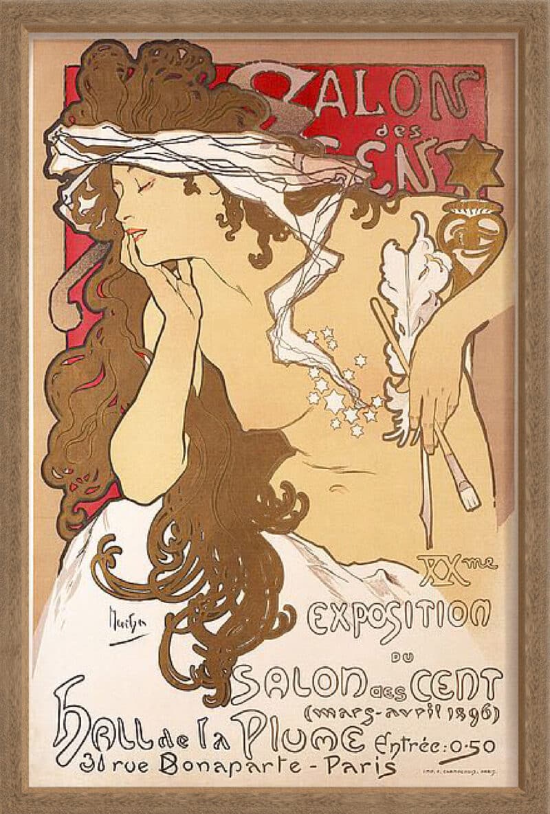 Salon des Cent 20th Exhibition - Canvas on Board Coyote Oak Shelf