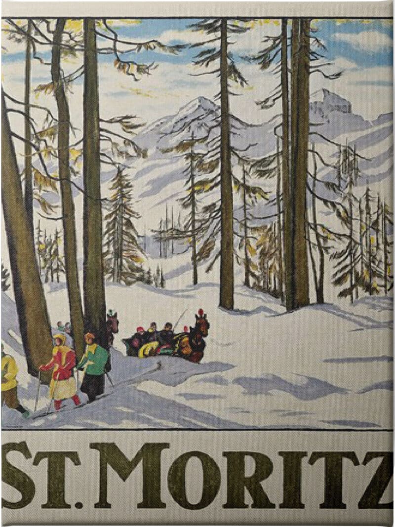 St. Moritz Emil Cardinaux - Unframed Canvas Unframed Canvas