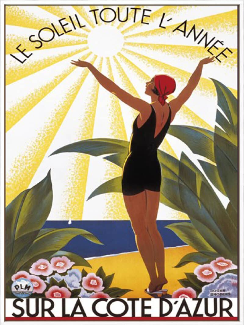 Surla Cote D'Azur Roger Broders - Canvas Gallery White