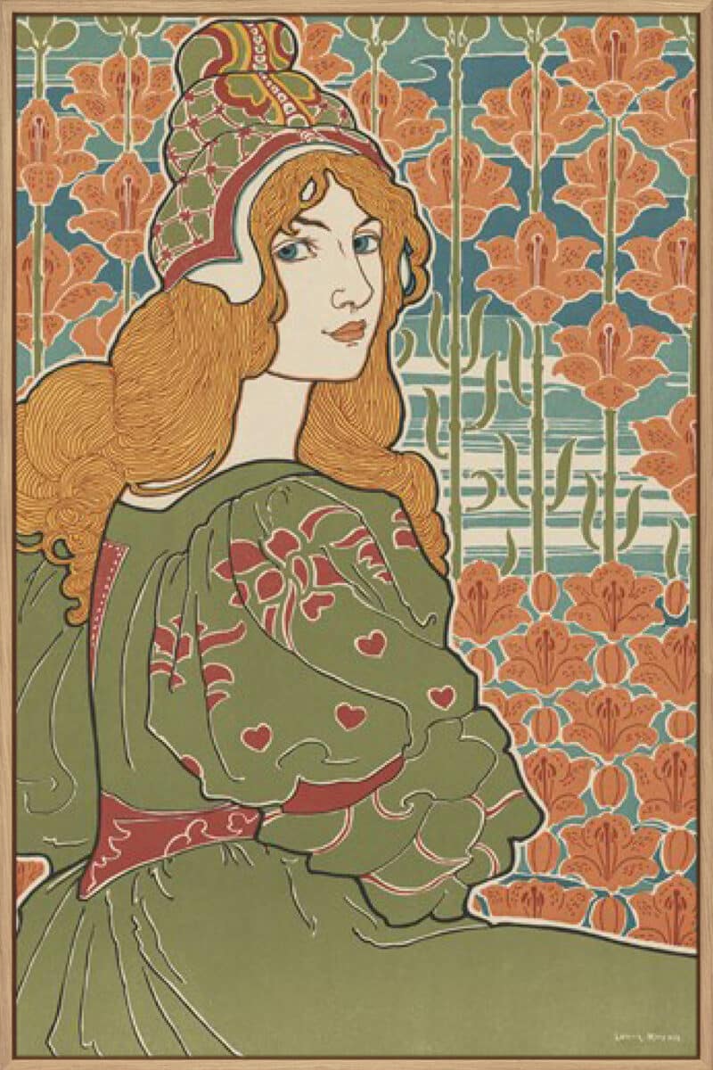 The Green Dress Louis Rhead - Canvas Gallery Natural