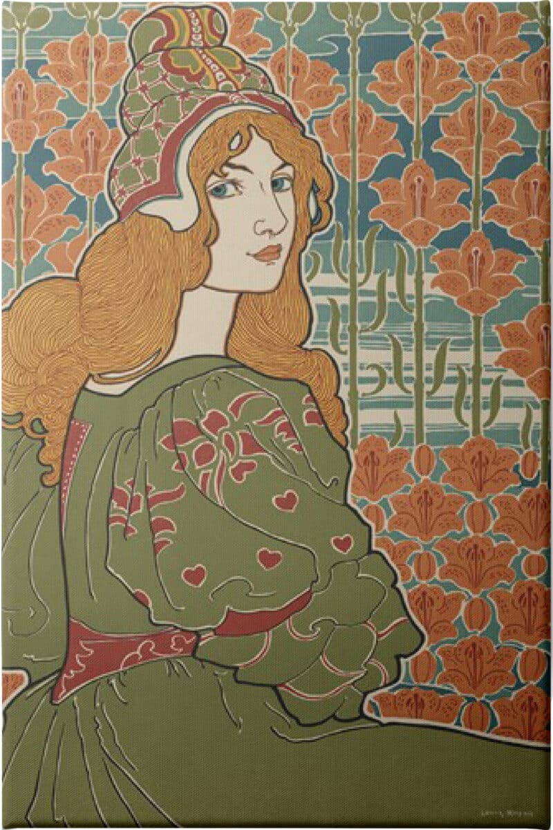 The Green Dress Louis Rhead - Unframed Canvas Unframed Canvas