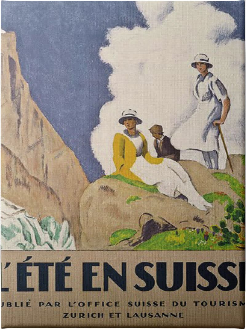 Vintage L'Ete En Suisse Emil Cardinaux - Unframed Canvas Unframed Canvas