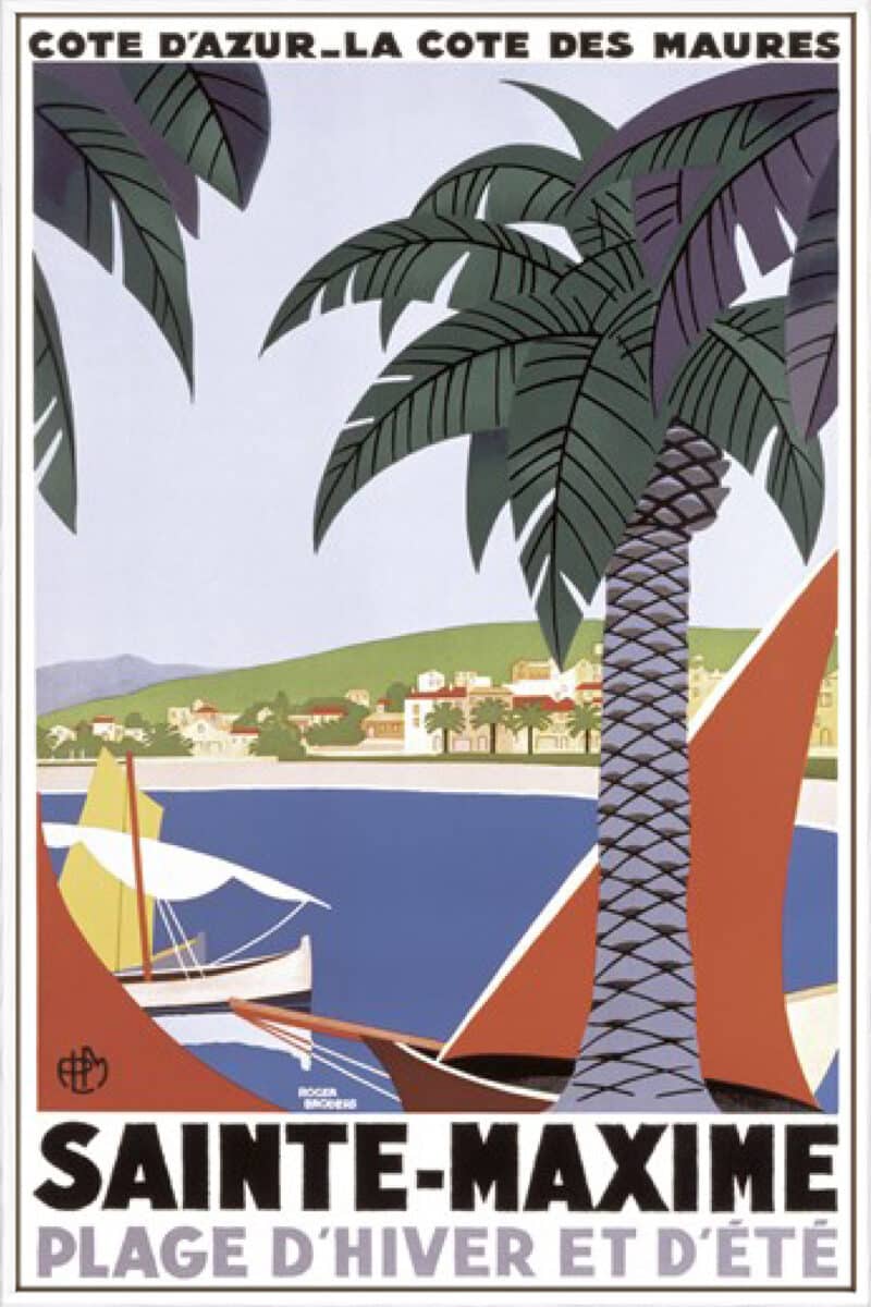 Vintage Sainte Maxime Roger Broders - Canvas Gallery White