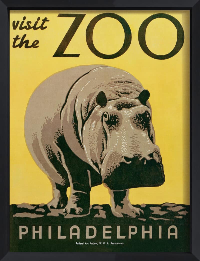 Visit the Zoo - Canvas on Board Black Shelf