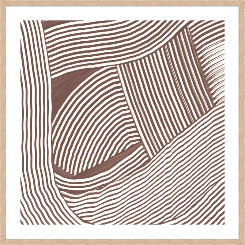 Weaving III Brown - 5cm White Border Box Natural