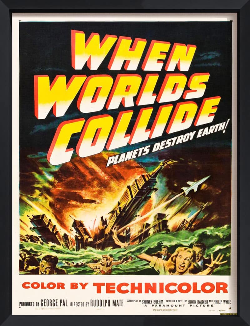 When Worlds Collide - Canvas on Board Black Shelf