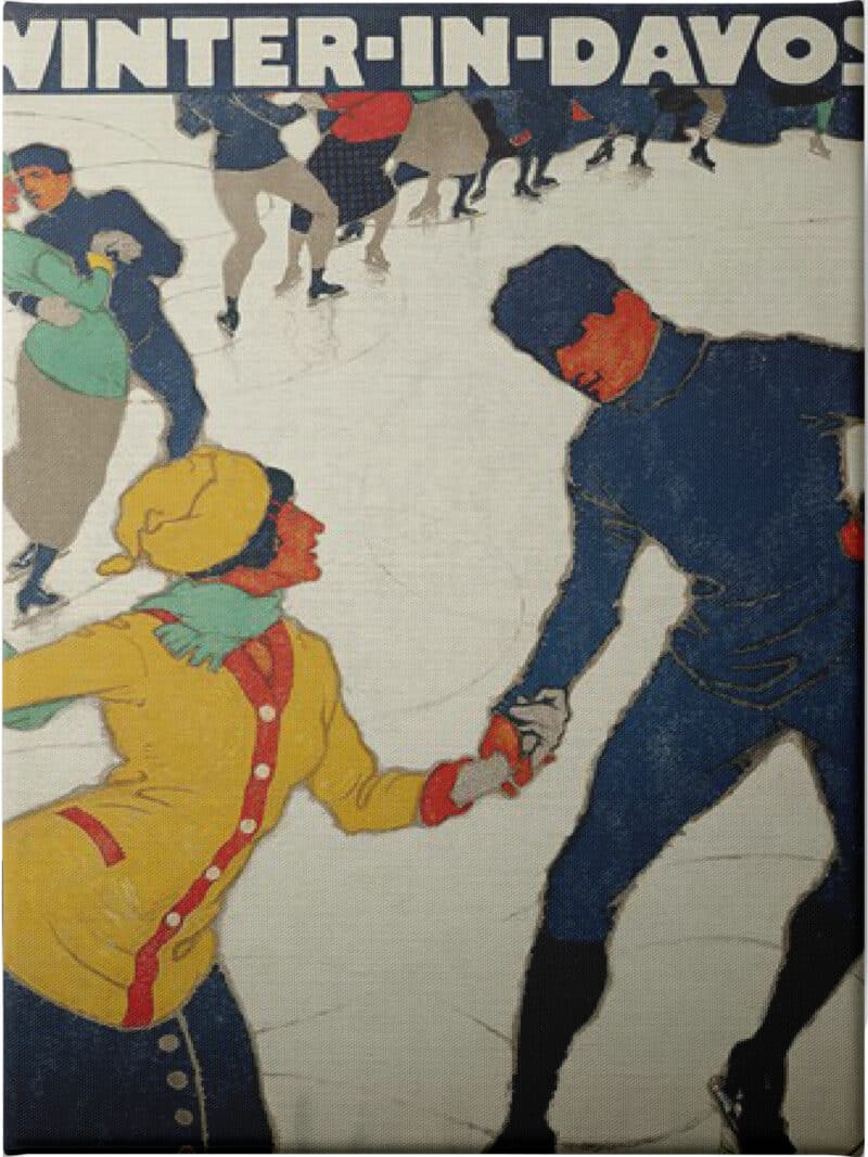 Winter in Davos Burkhard Mangold - Unframed Canvas Unframed Canvas