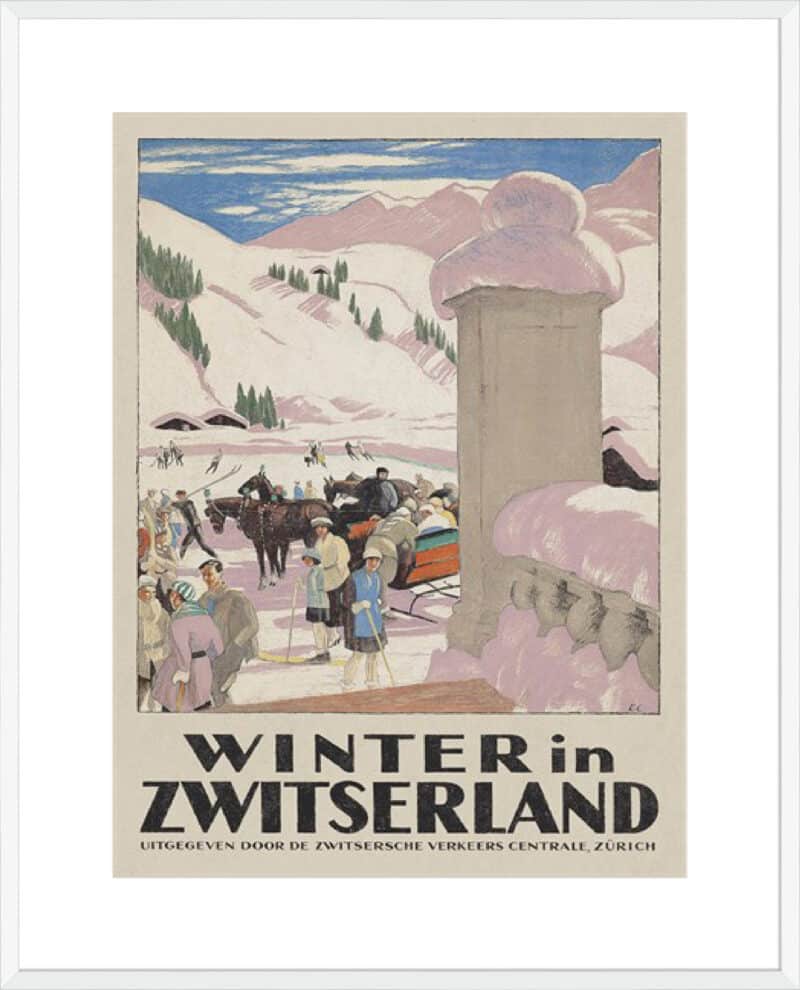 Winter in Zwitserland Emil Cardinaux - 10cm Mount Board Box White