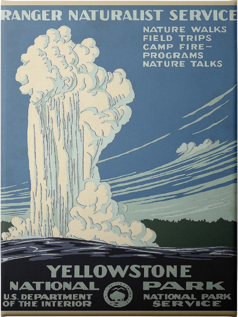 Yellowstone National Park, ca. 1938 - Unframed Canvas Unframed Canvas