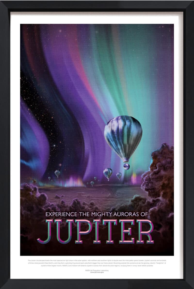 experience the Mighty Auroras - Canvas on Board Black Shelf